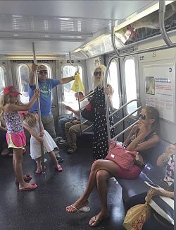 Just a hot summer day on the subway going to Coney Island 12 years ago