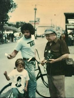 Between Sal and myself we have over 80 years of publishers photos and thousands of studio portfolios sal was photographing as far back as 1928 till his death in 1995 and me I’ve been published as far back as 1978 and I’m still rolling this is a photograph of both of us and my little brother Key West 1976 hell of a year