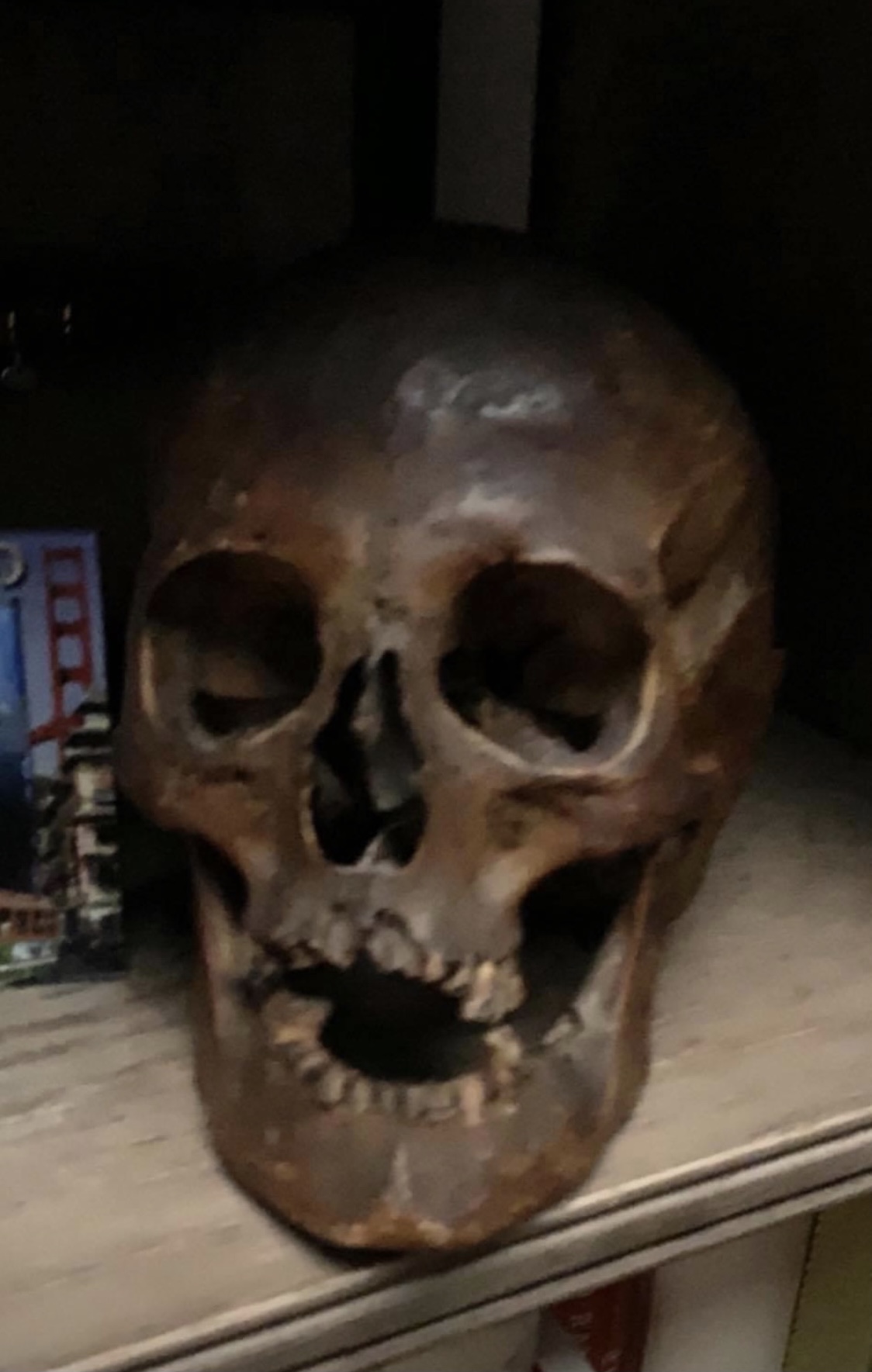 When I inherited the Sal estate There were six human skulls with some crazy stories behind them I’ll leave it for the book