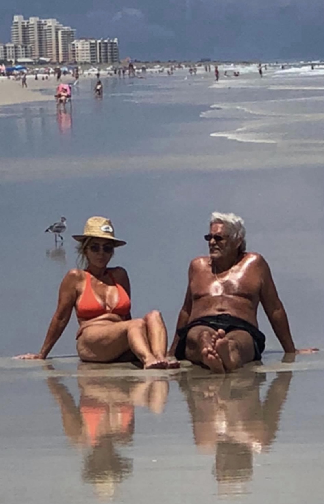 After 30 years I finally left New York this was my first day at the beach with Lisa Ponce Inlet 5 miles south of Daytona beach that’s Daytona beach in the background I like this image the two old-timers getting some sun the funny thing is I am one of those old timers now