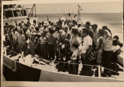 One of my publish photos during the Cuban boatlift and the key west citizen newspaper and UPI the coast Guard saved 160 people their boat was sinking coming to America