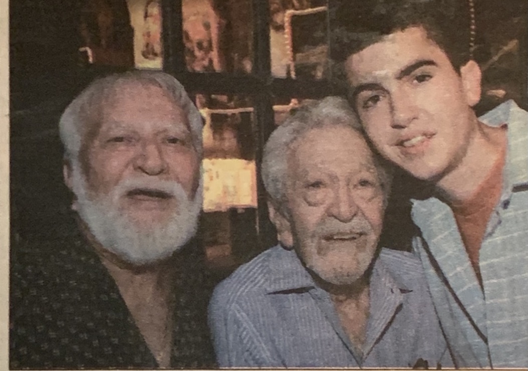 One of those typical Terracina family portraits Tony Junior on the right it was his 21st birthday we were celebrating it at Captain Tony’s at the time my dad was 71 years old on the left and wild crazy Captain Tony was 91 and me I am the oldest grandson at 51 This photo is 15 years old of course my grandfather has passed away but the rest of us or still rocking and rolling