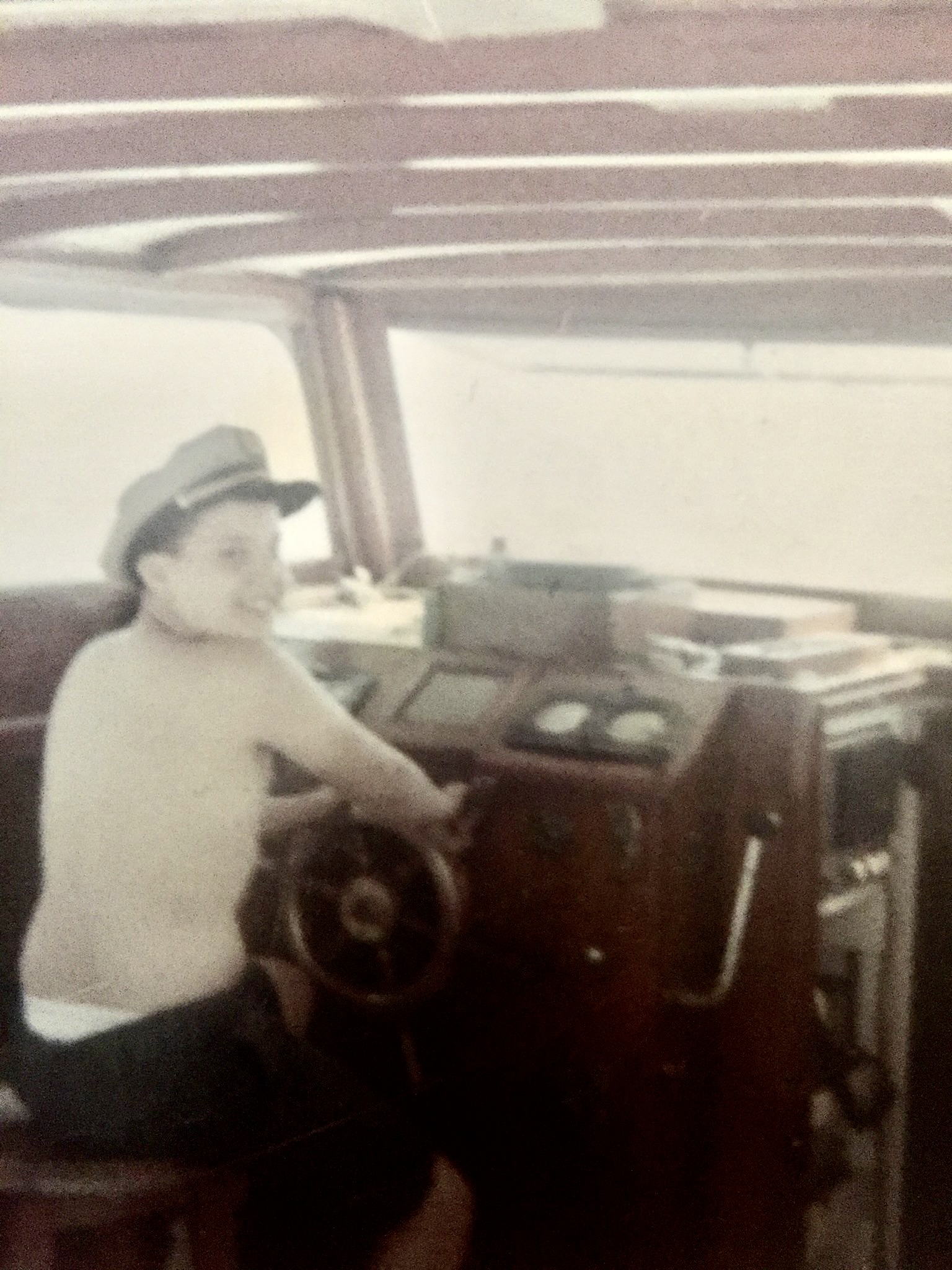 Captain Keith on the Captain Tony greyhound 1968